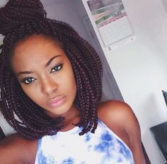 Hairstyles Crown, Bob Box Braids Styles, Bob Length, Box Braids Bob, Bob Braids Hairstyles, Short Box Braids Hairstyles, Big Box Braids, Blonde Box Braids, Braid Inspiration