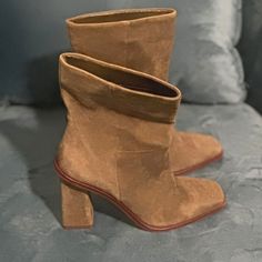 New!!! Never Worn!! Brownish-Green Vince Camuto Ankle Boots. Spring Suede Square Toe Heeled Boots, Spring Square Toe Suede Heeled Boots, Casual Suede Boots With Square Toe, Casual Square Toe Heels For Fall, Casual Heeled Boots With Square Toe And Medium Width, Casual Heeled Boots With Square Toe, Casual Square Toe Heeled Boots In Medium Width, Vince Camuto Shoes, Mid Calf Boots