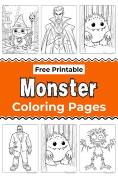 the monster coloring pages for kids to color and learn how to draw monsters with this free print