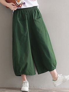 Color Wide Leg Pants, Estilo Hippie, Cotton Linen Pants, Loose Trousers, Loose Pants, Vintage Women, 가을 패션, Casual Trousers, Pants Pattern