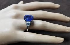 GORGEOUS 14K WHITE GOLD engagement ring natural blue sapphire in cushion shape GIA cert center weight 10.83carat . size 11.4x13.4mm very nice royal blue color , nice luster, very lively ,nice cut. clean.sparkly sapphire . side two natural diamonds total weight 1.65ct. Size 5.7mm G-SI2 ring size 6.5 Resizable GIA certificate Appraisal available Retail value $22,500 net. Formal Cushion Cut Lab-created Sapphire Ring, Blue Sapphire Ring With Diamond-cut Cushion Shape, Lab-created Cushion Cut Sapphire Ring Gift, Blue Cushion Cut Lab-created Sapphire Rings, White Gold Cushion Cut Lab-created Sapphire Jewelry, Lab-created Cushion Cut Sapphire Jewelry, Platinum Engagement Rings Vintage, Champagne Diamonds Engagement, Gia Certificate