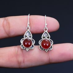 Natural Carnelian Earrings, Amethyst Earrings, Anniversary Gift, Minimalist Earrings, Gemstone Earrings, Gift for Mom, 925 Solid Sterling Elegant Carnelian Drop Earrings, Elegant Carnelian Teardrop Earrings, Elegant Carnelian Earrings Gift, Elegant Carnelian Earrings For Gift, Elegant Silver Carnelian Earrings, Carnelian Teardrop Earrings For Gift, Carnelian Gemstone Round Earrings, Round Carnelian Gemstone Earrings, Round Carnelian Earrings