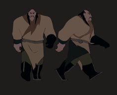 two animated men walking side by side in the dark