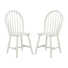 two white wooden chairs side by side