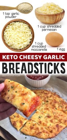 the keto cheesy garlic breadsticks recipe is shown