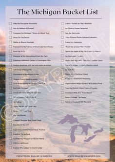 the michigan bucket list is shown in this image