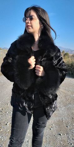 NEW,Real and Natural Beautiful Fine and Elegant Black Mink fur jacket with black Fox collar and cuffs.Not sheared,not colored mink. Super soft,very light,very warm! You can order it in other colors of mink or other colors of cuffs and collar. The perfect winter fur jacket in the best quality! Made in one of the best Greek fur workshops. Wholesale- retail. No returns accepted. Fox Collar, Cape Scarf, Wine Red Color, Black Fox, Mink Fur Coat, Practical Bag, Fox Fur Coat, Mink Fur, Fox Fur