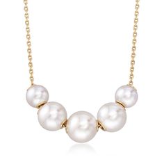 Pearls in Motion Akoya Cultured A+ Pearl Necklace in Yellow Gold - 18 Inches | Marshall Pierce & Co. Akoya Pearl Necklace, Cocktail Earrings, Pearl Jewelry Design, Fine Jewelery, Cultured Pearl Necklace, Precious Jewels, Station Necklace, Akoya Pearls, Pearl Pendant Necklace