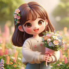 #kids #landscape #flowers #cutegirl