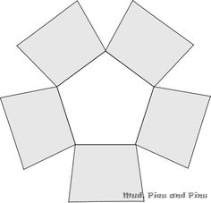 four squares are arranged in the shape of an octagon, which has been cut into