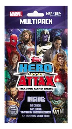 the card game hero attax inside is in its package with an image of iron man