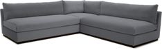 the corner couch is made up of grey fabric