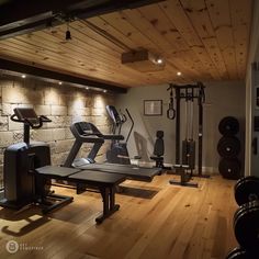 a gym with treadmills, exercise machines and other equipment