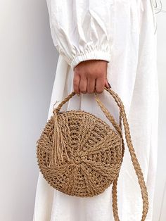 Tassel Decor Straw Bag  - Women Crossbody Casual Spring Shoulder Bag With Fringe, Casual Spring Shoulder Bag With Tassels, Spring Beige Shoulder Bag With Tassels, Trendy Tassels Bag For Spring, Trendy Tasseled Bags For Summer, Trendy Summer Bags With Tassels, Trendy Spring Bags With Tassels, Trendy Fringe Bags For Spring, Casual Fringe Bags For Spring