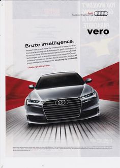 an advertisement for the new audi car