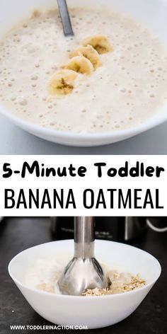 This easy banana yogurt oatmeal is the perfect breakfast idea for toddlers! Filled with nutritious protein-rich probiotic and high-fiber foods it's a tasty easy breakfast recipe your toddler will love!