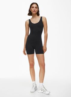 TNALIFE™ SHAKE-IT 5" ROMPER | Aritzia Dancer Leotard, Hiking Leggings, Micro Skirt, Flare Jumpsuit, Workout Clothing, Hiking Jacket, Women's Workout, Womens Workout Outfits, Ribbed Texture