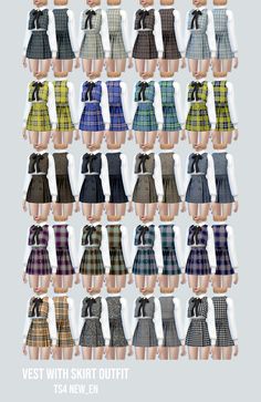 an image of different dresses with ties on the front and back, all in various colors