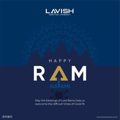 happy ram naam greeting card with blue background and intricate pattern on the front cover