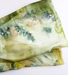 Hand painted silk scarf in shades of green hand painted | Etsy Artistic Hand Painted Green Silk Scarf, Hand Painted Green Silk Scarf, Artistic Hand Dyed Green Silk Scarf, Artistic Green Silk Scarf, Artistic Hand-dyed Green Scarves, Artistic Green Silk Scarf As A Gift, Elegant Handmade Green Silk Scarf, Silk Necklace, Hand Painted Scarves