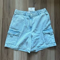 Trendy Baggy Bermuda Length Cargo Boyfriend Denim Shorts, High Waisted,M. Brand New With Tags. Size 14. Measurements Shown In Photos Blue Cargo Pocket Jean Shorts For Summer, Blue Jean Shorts With Cargo Pockets, Blue Jean Cargo Shorts, High Rise Medium Wash Shorts With Cargo Pockets, Spring Cargo Pocket Short Jeans, Spring Short Jeans With Cargo Pockets, High Waist Blue Shorts With Cargo Pockets, Blue High Waist Shorts With Cargo Pockets, Blue High-waist Shorts With Cargo Pockets