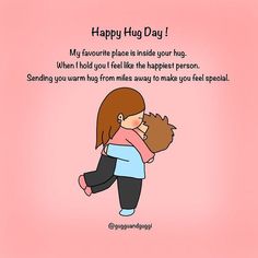 a woman holding a baby in her arms with the caption happy hug day