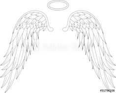 the outline of an angel's wings and halo