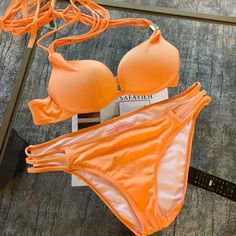 34a Halter Top Medium Bottom Brand New No Tags Color Orange, Halter Top, Victoria Secret, Womens Swim, Brand New, Orange, Tags, Women Shopping, Color