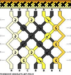 the pattern is shown in yellow and black, with arrows pointing to different points on it