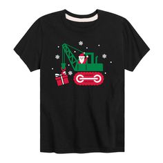 He'll love his look while wearing this boys' Santa Crane Graphic Tee. He'll love his look while wearing this boys' Santa Crane Graphic Tee.  Crewneck Short sleeveFABRIC & CARE Cotton, polyester Machine wash Imported Size: Large. Color: Black. Gender: male. Age Group: kids. Material: Cotton Blend. Personalized Christmas Shirts, Holiday Graphics, Kids Holiday, Holiday Prints, Boys Christmas, Holidays With Kids, Baby Winter, Christmas Baby, Christmas Shirts