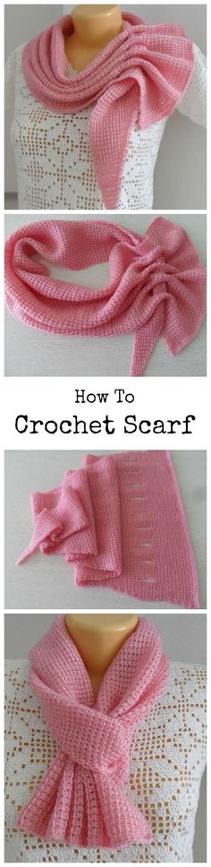 how to crochet scarf with instructions for beginners and knitters in this video,