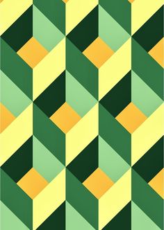 a green and yellow pattern with squares