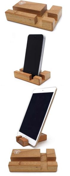 three different angles of the same cell phone holder