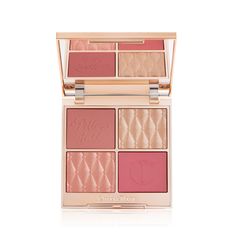 Fair/medium: Pillow Talk Beautifying Face Palette | Charlotte Tilbury Bridal Makeup Tips, Charlotte Tilbury Pillow Talk, Super Glow, Magical Makeup, Matte Blush, Peter Thomas Roth, Face Palette, Medium Skin Tone, Fancy Makeup