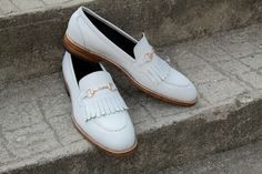 Crafted Leather Unique and Classic Men White Fringes Moccasin Loafer Dress Shoes on Storenvy White Tassel Loafers With Rubber Sole For Formal Occasions, White Slip-on Tassel Loafers For Formal Occasions, White Tassel Loafers With Round Toe For Galas, White Round Toe Tassel Loafers For Galas, White Slip-on Tassel Loafers For Business, White Tassel Loafers For Galas With Round Toe, White Tassel Loafers For Galas, White Tassel Loafers With Brogue Detailing For Formal Occasions, Elegant White Tassel Loafers For Business