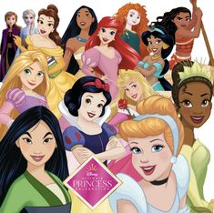 the disney princesses are all together in this cartoon character photobook cover for an upcoming movie