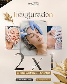 an advertisement for two different facial treatments