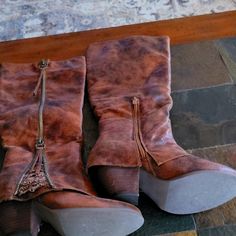 Brand Is Southern Fried Chick's (A Great Boutique) Size 6 Dark Brown Knee Boot With Beautiful Detail On The Side. New Never Worn. Brown Knee Boots, Style Bundle, Funky Shoes, Velvet Boots, Brown Velvet, Knee Boot, Dark Brown Color, Swag Shoes, 2024 Fashion