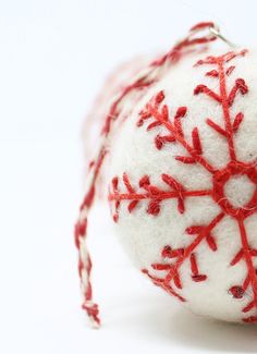 Felt Wool White Ball Star Pack of 6 Christmas Tree Ornaments Handmade From Eco-friendly Dyes and 100% Wool Fair Trade Certified™ - Etsy Wool Ball Ornaments, Ball Ornaments