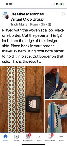 the screen shot shows how to make a paper chain