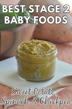 the best stage 2 baby foods sweet potato, spinach and chickpea dip