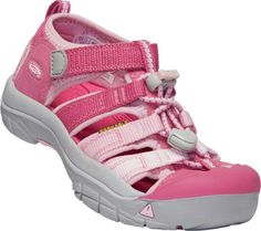 With quick-dry webbing  KEEN Newport H2 kids' sandals take on any wet or dry adventure you want. Elastic laces and adjustable hook-and-loop straps let kids put them on and take them off on their own. Summer Sport Sandals Scratch-resistant, Spring Waterproof Sport Sandals For Outdoor, Pink Sandals For Summer Outdoor Activities, Waterproof Sport Sandals For Outdoor Spring Activities, Spring Outdoor Waterproof Sport Sandals, Sporty Adjustable Sandals For Outdoor Activities, Sporty Sandals With Adjustable Fit For Outdoor Activities, Pink Waterproof Sandals For Summer, Outdoor Sport Sandals With Scratch-resistant Round Toe