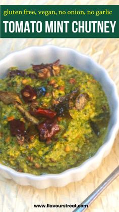 Tomato mint chutney Tomato Pachadi, Pudina Chutney, Mint Chutney, Idli Dosa, Garlic Recipe, Tomato Chutney