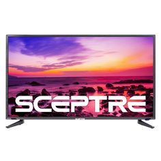 an image of a tv screen with the words sceptre in white on it