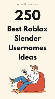 the text reads, 250 best roblox sender usernames ideas on white background