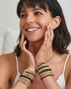 To Bead or not to Bead? There's no question there - Bead Bracelets are essential. Shop the collection. Gold Bead Bracelet, Bead Collection, Gold Bead Bracelets, Arm Party, Diamond Bar, Personalized Necklace, Gold Beads, White Gold Diamonds