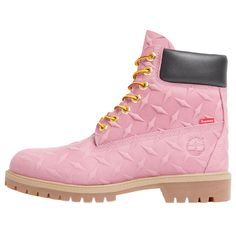 Timberland x Supreme Diamond Plate 6 Inch Premium Waterproof Boot 'Pink - 23FW' TB0A6DF9-661 Pink Timbs, Custom Timberland Boots, Pink Timberland Boots, Pink Timberlands, Timberland Premium, Fashion Fails, Street Fashion Men Streetwear, Men Streetwear, Diamond Plate