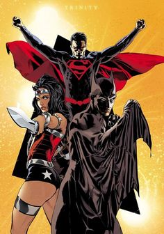 the cover to batman's new 52, featuring two women and a man with capes