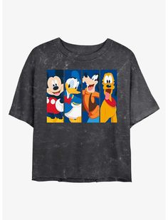 Disney Mickey Mouse Bro Time Mineral Wash Crop Womens T-Shirt Disney Package, Goofy And Pluto, Mickey Mouse Donald Duck, Disney Tee, Disney Tees, Mickey Mouse And Friends, Girls T Shirt, Womens T Shirt, Disney Mickey Mouse