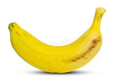 a yellow banana on a white background with clippings royalty images and stock photos